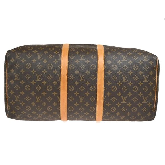 LOUIS VUITTON Keepall 55 Travel Hand Bag Monogram Leather Brown - Picture 5 of 14